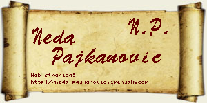 Neda Pajkanović vizit kartica